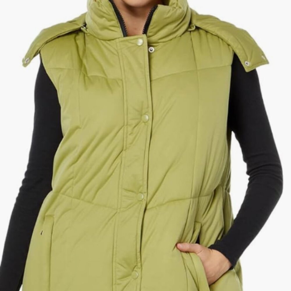 NWT Avec Les Filles Quilted Longline Puffer Jacket Vest